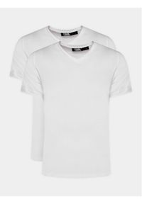 Karl Lagerfeld - KARL LAGERFELD Komplet 2 t-shirtów 765001 500298 Biały Slim Fit. Typ kołnierza: dekolt w karo. Kolor: biały. Materiał: bawełna #1