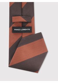 Pako Lorente - PAKO LORENTE – Brązowy krawat w pasy. Kolor: brązowy. Materiał: poliester #2