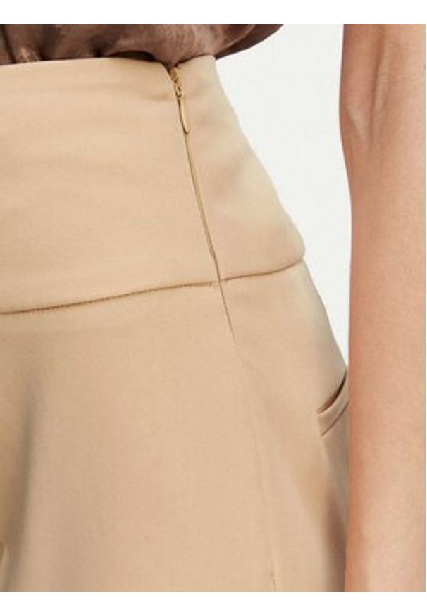 ACCESS FASHION Spodnie materiałowe 63-5022-135 Beżowy Flare Fit. Kolor: beżowy. Materiał: syntetyk