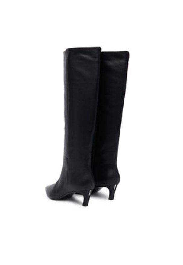 Calvin Klein Kozaki Ess Kitten Heel Long Boots HW0HW02690 Czarny. Kolor: czarny. Materiał: skóra