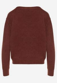 Born2be - Brązowy Rozpinany Kardigan z Dodatkiem Kaszmiru Vetirira. Okazja: na co dzień. Kolor: brązowy. Materiał: kaszmir. Styl: klasyczny, casual #3