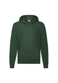 FRUIT OF THE LOOM - Lekka Męska Bluza Z Kapturem. Typ kołnierza: kaptur. Kolor: zielony