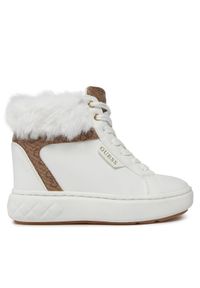 Guess Sneakersy Roxana FL8ROX FAL12 Biały. Kolor: biały. Materiał: skóra