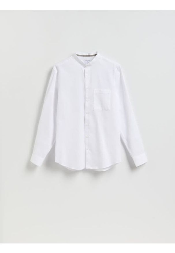 Reserved - Bawełniana koszula slim fit - biały. Kolor: biały. Materiał: bawełna