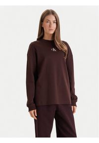 Calvin Klein Jeans Bluza Monologo LV047E211G Brązowy Oversize. Kolor: brązowy. Materiał: bawełna #1