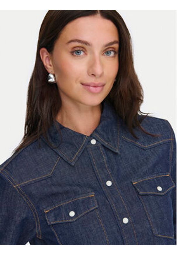 only - ONLY Koszula jeansowa Charlize 15364777 Niebieski Regular Fit. Kolor: niebieski. Materiał: bawełna