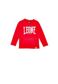 LEONE 1947 APPAREL - Dziecięcy t-shirt basic Leone z długim rękawem. Kolor: czerwony. Długość rękawa: długi rękaw. Długość: długie. Sport: joga i pilates