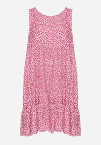 Born2be - Ciemnoróżowa Bawełniana Sukienka Bez Rękawów w Kolorowe Plamki Nattelle. Okazja: na co dzień. Kolor: różowy. Materiał: bawełna. Długość rękawa: bez rękawów. Wzór: kolorowy. Styl: klasyczny, casual, elegancki #6