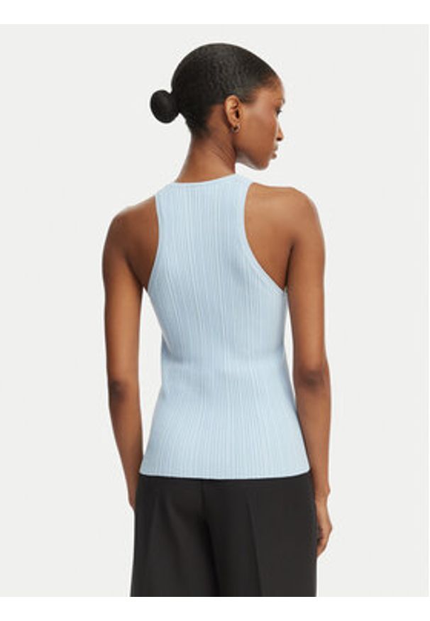 Hugo - HUGO Top Sarepla 50539890 Niebieski jasny Slim Fit. Kolor: niebieski. Materiał: syntetyk