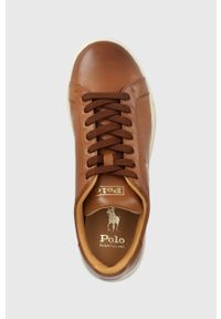 Polo Ralph Lauren sneakersy skórzane Hrt Ct II 809845110005 kolor brązowy. Nosek buta: okrągły. Zapięcie: sznurówki. Kolor: brązowy. Materiał: skóra #2