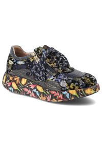 Niebieskie Sneakersy Laura Vita Eleganckie Obuwie Damskie. Okazja: na co dzień. Zapięcie: sznurówki. Kolor: niebieski. Wzór: nadruk. Styl: elegancki