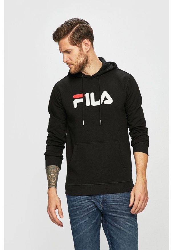 Fila - Bluza. Okazja: na co dzień. Kolor: czarny. Wzór: nadruk. Styl: casual