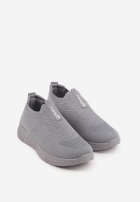 Born2be - Szare Wsuwane Buty Sportowe Sneakersy z Siateczkową Cholewką Luthro. Okazja: na co dzień. Zapięcie: bez zapięcia. Kolor: szary. Materiał: jeans. Szerokość cholewki: normalna #6
