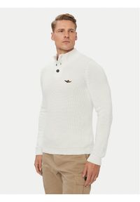 Aeronautica Militare Sweter 262MA1572UL00409 Biały Regular Fit. Kolor: biały. Materiał: bawełna #1
