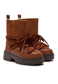 TOMMY HILFIGER - Tommy Hilfiger Śniegowce FW0FW08085 Brązowy. Kolor: brązowy. Materiał: skóra #7