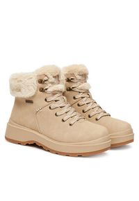 skechers - Skechers Botki Park City 168087/NAT Beżowy. Kolor: beżowy. Materiał: skóra