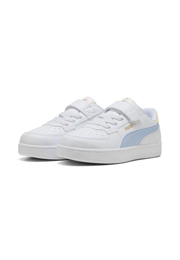 Puma - Dziecięce sneakersy PUMA Caven 2.0 PUMA White Haute Tropic Gold Moon Blue Yellow. Kolor: niebieski, wielokolorowy, biały, żółty. Sezon: lato. Sport: turystyka piesza