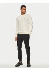 Calvin Klein Sweter K10K113549 Beżowy Regular Fit. Kolor: beżowy. Materiał: bawełna