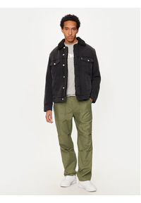 SCHOTT N.Y.C. Kurtka jeansowa TRUCKSHERPA Szary Regular Fit. Kolor: szary. Materiał: bawełna
