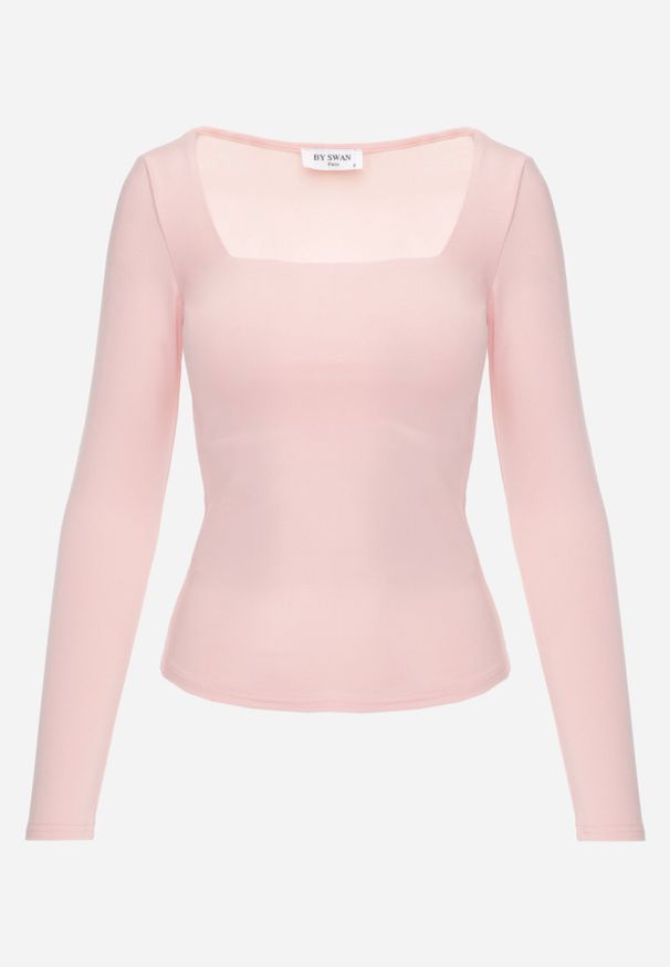 Born2be - Jasnoróżowa Elastyczna Bluzka z Kwadratowym Dekoltem z Wiskozą Doriore. Okazja: na co dzień. Typ kołnierza: dekolt kwadratowy. Kolor: różowy. Materiał: wiskoza. Styl: elegancki, klasyczny, casual