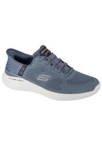 skechers - Buty do chodzenia męskie Skechers Bounder 2.0. Zapięcie: sznurówki. Kolor: niebieski. Materiał: guma, syntetyk, tkanina, materiał. Szerokość cholewki: normalna. Sport: turystyka piesza