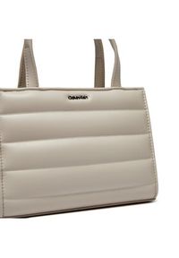 Calvin Klein Torebka Line Quilt Mini Tote K60K612116 Szary. Kolor: szary. Materiał: skórzane #3