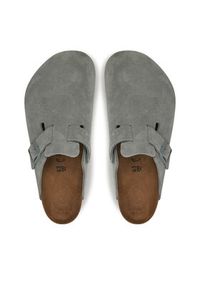 Birkenstock Klapki Boston 1029212 Zielony. Kolor: zielony. Materiał: skóra, zamsz