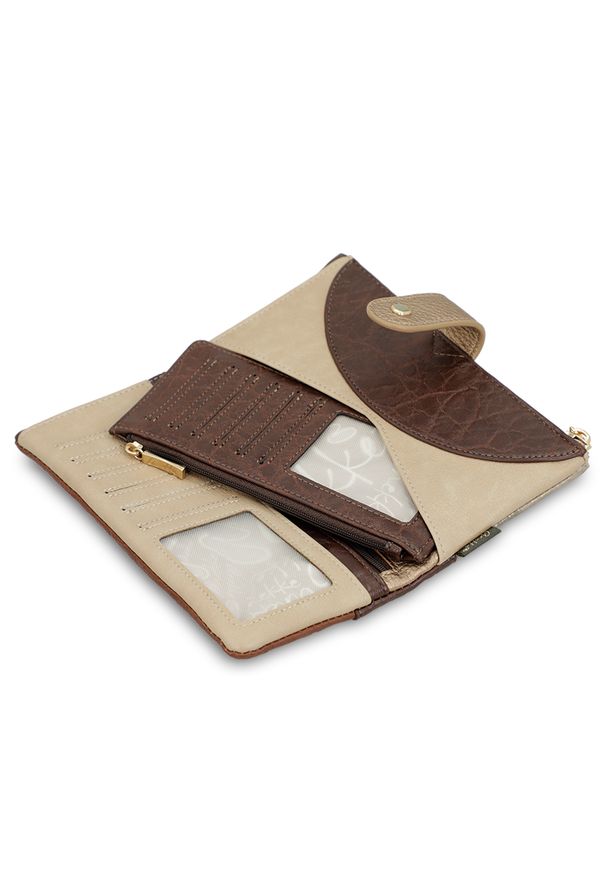 Brązowy Damski Portfel Anekke Muse. Kolor: brązowy