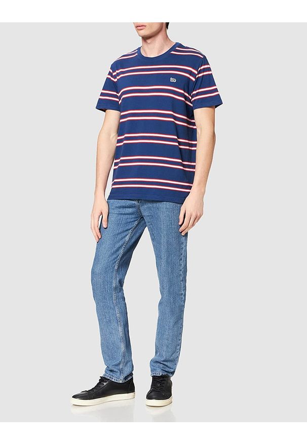 Lee - LEE BASIC STRIPE TEE MĘSKI T-SHIRT REGULAR FIT WASHED BLUE L61LEELR 112113934