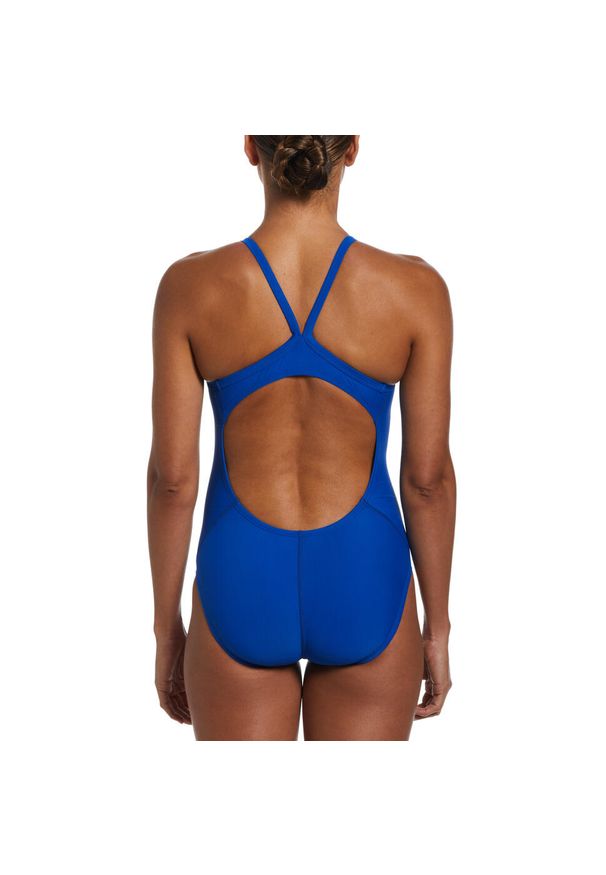 Strój pływacki jednoczęściowy damski Nike Solid Racerback. Kolor: niebieski