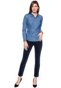 Wrangler - KOSZULA JEANSOWA DAMSKA WRANGLER STAR SHIRT MID INDIGO W5231O68E. Materiał: jeans #5