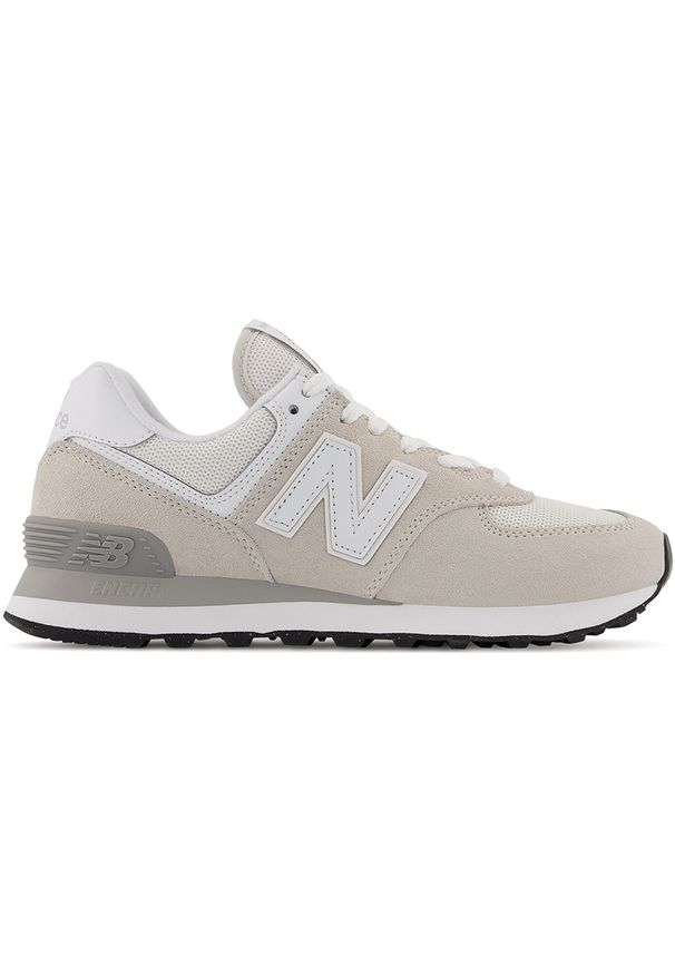 Buty damskie New Balance WL574EVW – beżowe. Okazja: na co dzień. Kolor: beżowy. Materiał: zamsz, materiał, skóra, guma. Szerokość cholewki: normalna. Model: New Balance 574