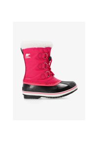 sorel - Buty zimowe dziecięce Sorel Yoot Pac Nylon Boot WP. Kolor: różowy. Materiał: nylon. Sezon: zima