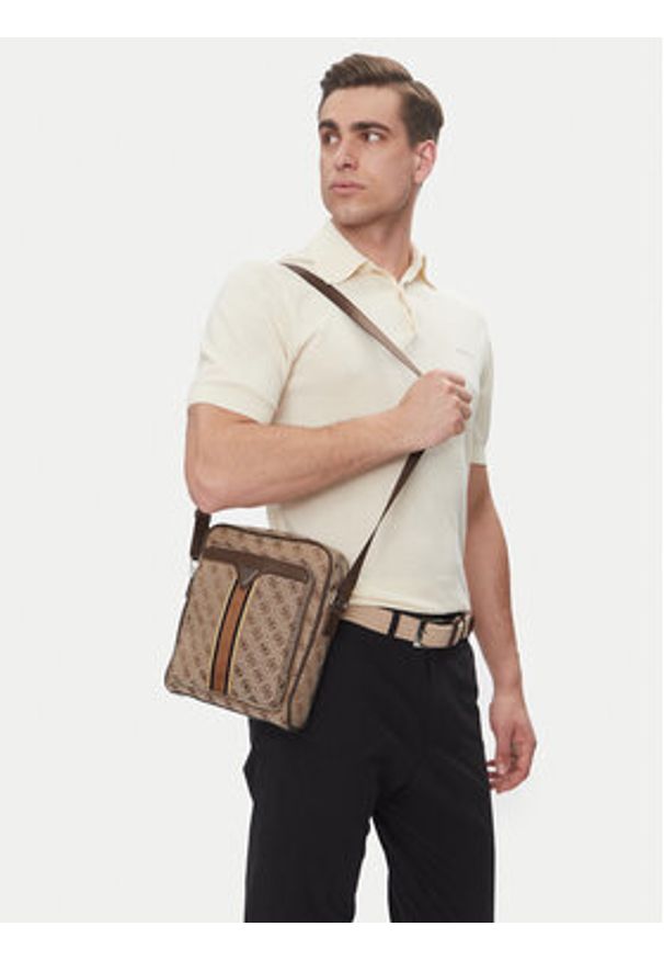 Guess Saszetka HMMISTP5160 Beżowy. Kolor: beżowy. Materiał: skóra