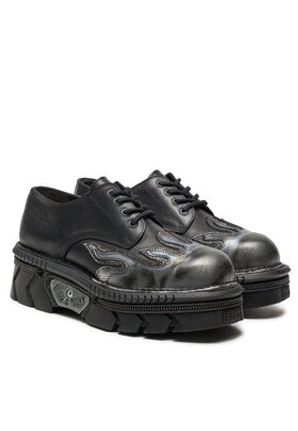 NEW ROCK Sneakersy M-1553-S1 Czarny. Kolor: czarny. Materiał: skóra