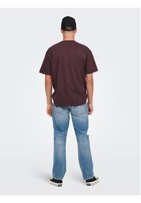 Only & Sons T-Shirt 22022532 Brązowy Relaxed Fit. Kolor: brązowy. Materiał: bawełna #5