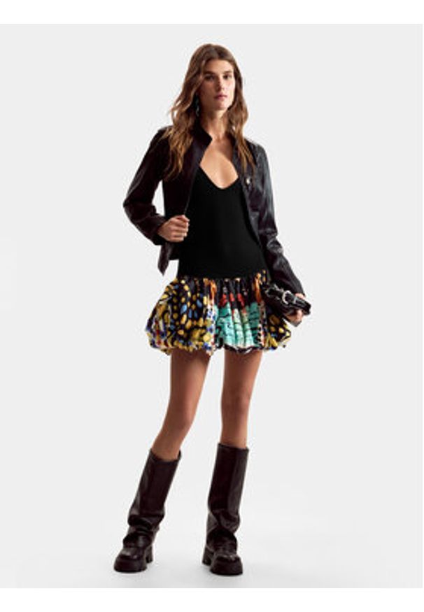 Desigual Sukienka koktajlowa Sparckler Lacroix 26SWVK11 Czarny Slim Fit. Kolor: czarny. Materiał: bawełna. Styl: wizytowy