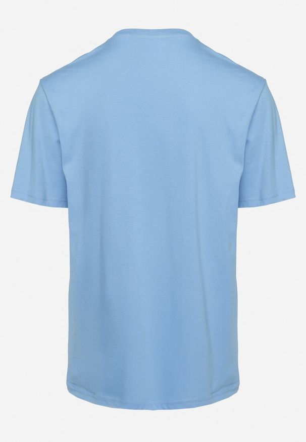 Born2be - Jasnoniebieska Casual Koszulka T-shirt z Bawełny Ikesse. Okazja: na co dzień. Kolor: niebieski. Materiał: bawełna. Styl: casual