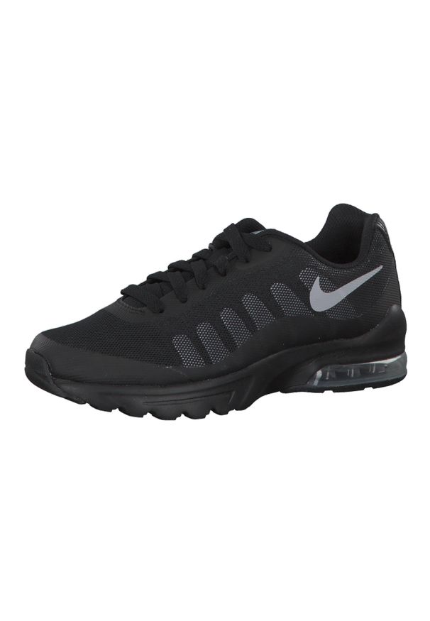 Buty do chodzenia dla dzieci Nike Air Max Invigor GS. Zapięcie: sznurówki. Kolor: czarny, szary, wielokolorowy. Materiał: syntetyk, tkanina, materiał. Szerokość cholewki: normalna. Model: Nike Air Max. Sport: turystyka piesza