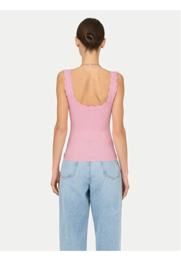 JDY Top Nanna 15290585 Czarny Slim Fit. Kolor: czarny. Materiał: wiskoza