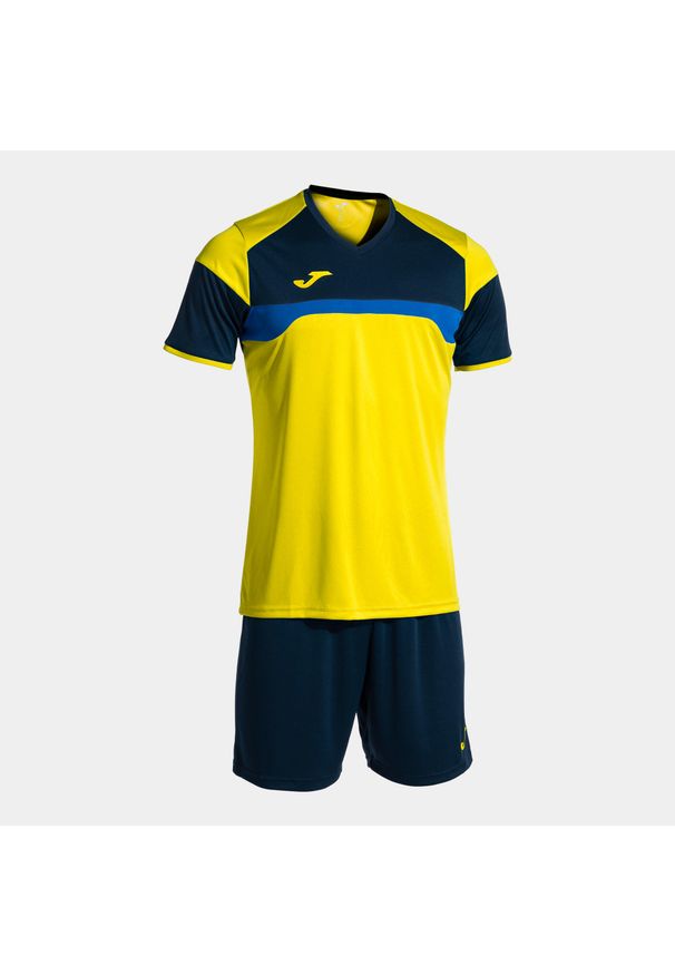 Zestaw sportowy Joma Danubio III - Żółty/Niebieski, Oddychający i Trwały. Kolor: wielokolorowy, niebieski, żółty. Sport: piłka nożna, fitness