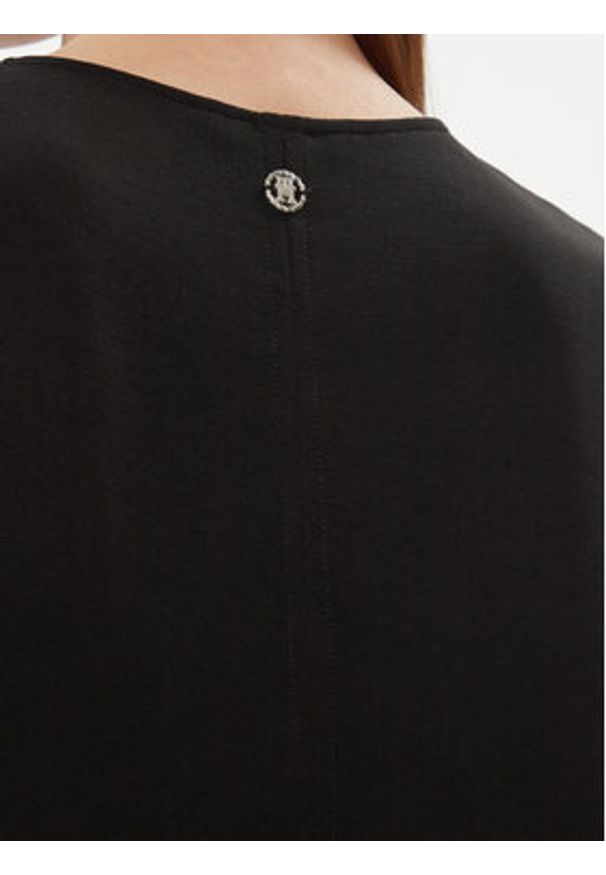 TOMMY HILFIGER - Tommy Hilfiger Sukienka koktajlowa Shiny Interlock V-Nk Ns Knee Drs WW0WW40731 Écru Slim Fit. Materiał: bawełna. Styl: wizytowy
