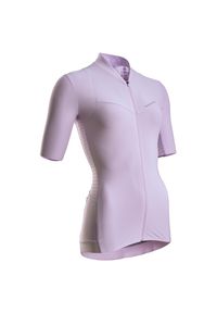 VAN RYSEL - Koszulka rowerowa szosowa damska Van Rysel Endurance. Kolor: fioletowy. Materiał: tkanina, poliester, elastan, poliamid, materiał, mesh. Długość rękawa: krótki rękaw. Długość: krótkie