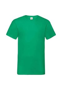 FRUIT OF THE LOOM - Koszulka Unisex Dla Dorosłych Z Dekoltem W Szpic. Kolor: zielony