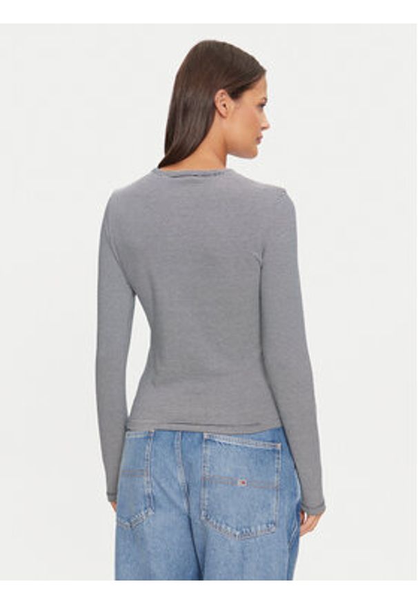 Tommy Jeans Bluzka Essential DW0DW19043 Granatowy Slim Fit. Kolor: niebieski. Materiał: bawełna