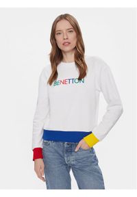 United Colors of Benetton - United Colors Of Benetton Bluza 3J68D1069 Biały Regular Fit. Kolor: biały. Materiał: bawełna