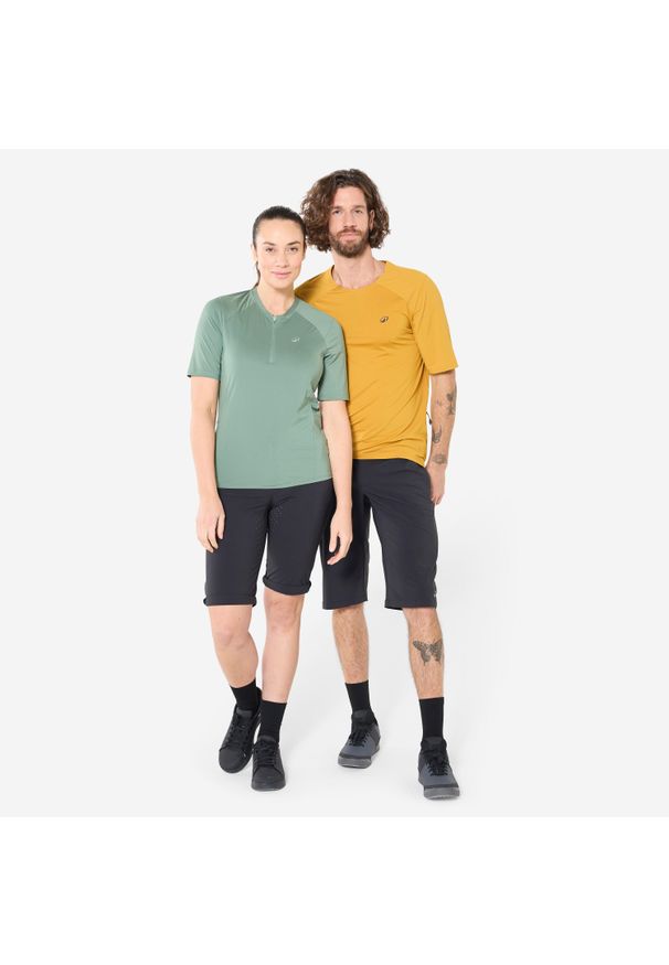 ROCKRIDER - Szorty na rower MTB Rockrider unisex. Kolor: czarny. Materiał: poliester, poliamid, materiał, elastan. Sport: kolarstwo