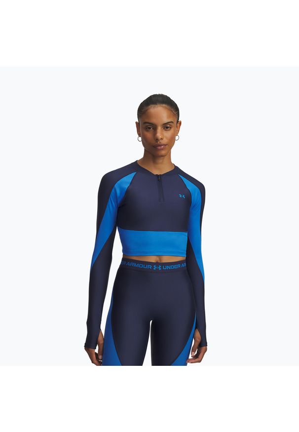 Longsleeve Under Armour HeatGear Rib 1/4 Zip. Kolor: niebieski. Długość rękawa: długi rękaw. Sport: fitness