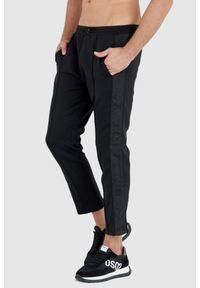 La Martina - LA MARTINA Czarne męskie spodnie dresowe z lampasami, Rozmiar XL. Kolor: czarny. Materiał: dresówka #1