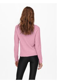 only - ONLY Sweter Rica 15204279 Różowy Regular Fit. Kolor: różowy. Materiał: syntetyk